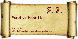 Pandia Henrik névjegykártya